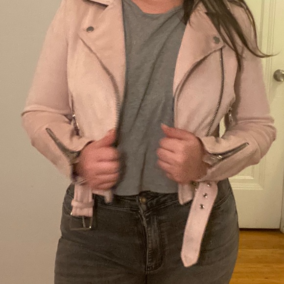 Bershka Blush Faux Suede Jacket Small - Picture 7 of 8